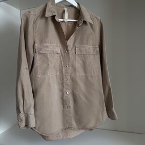 Babaton M Tan Utility Shirt